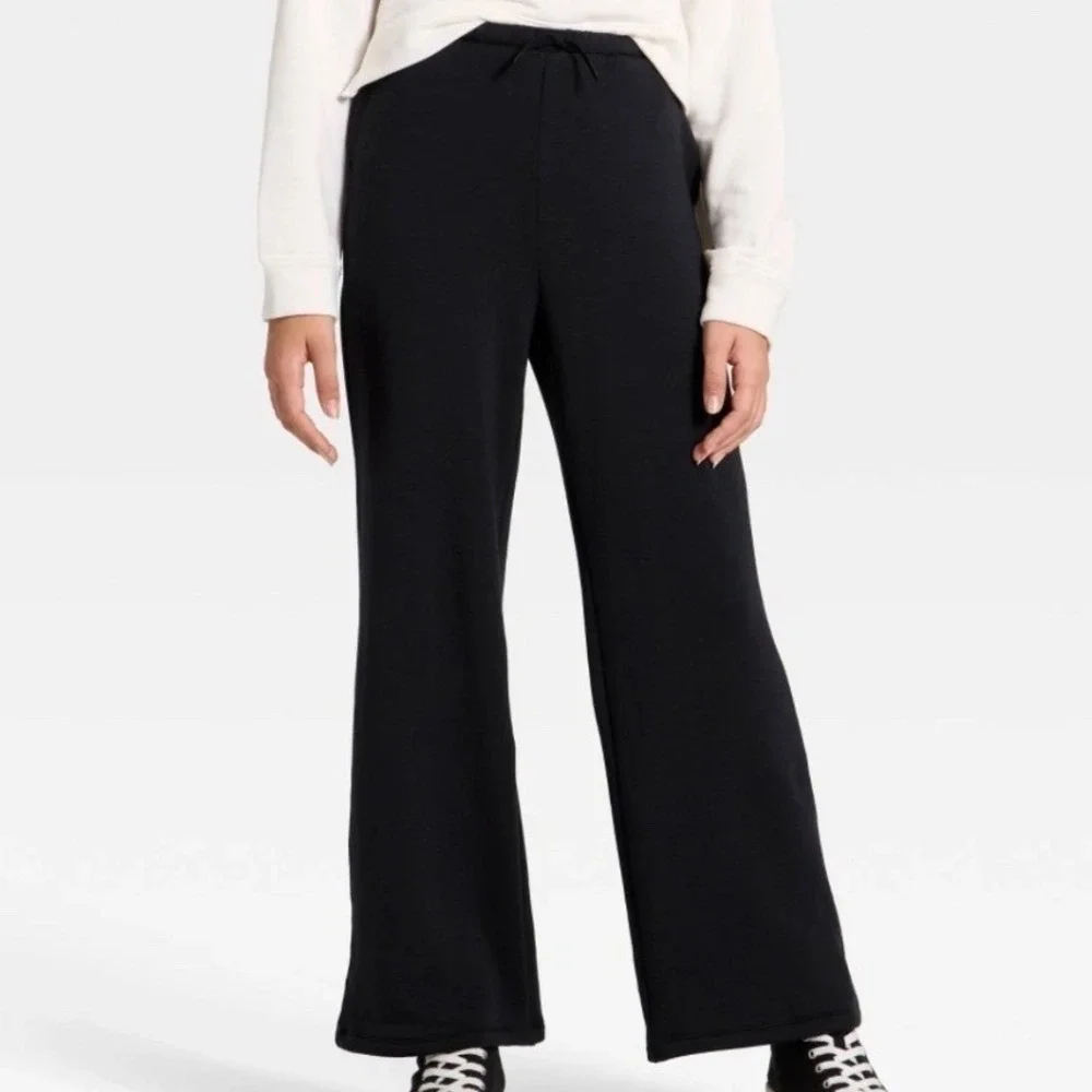 All In Motion Girls Wide Leg Pant Black Modal Extra Soft L 10/12 039-03-0365